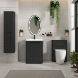 Royal Bathrooms Venice 800mm Matt Nocturne Black Floor Standing Vanity Unit 2 Drawer With Ceramic Basin - thumbnail 3