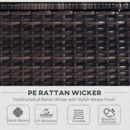 Outsunny 6 Pieces Rattan Furniture Set Conservatory Sofa Deluxe Wicker Garden - thumbnail 4