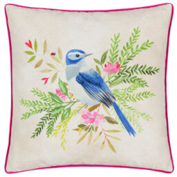 Evans Lichfield Daisy Hill Bluebird Printed Polyester Filled Cushion