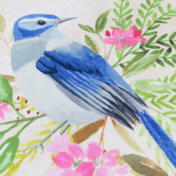 Evans Lichfield Daisy Hill Bluebird Printed Polyester Filled Cushion - thumbnail 4
