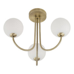 Happy Homewares Modern Antique Brass Plated Ceiling Light Fitting With Swirl Glass - thumbnail 5