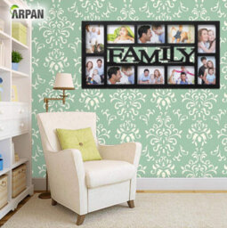 Arpan Family Multi Aperture Photo Picture Frame - Holds 10 X 6''x4'' Photos (Black Family) - thumbnail 3