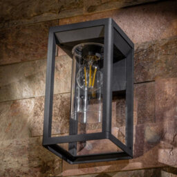 CGC Lighting Cgc Outdoor Outside Wall Light Anthracite Grey E27 Lantern Clear Diffuser Ip54 Porch Security - thumbnail 3