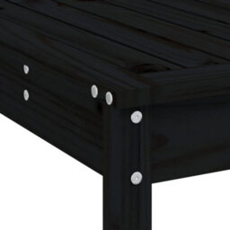 Berkfield 3 Piece Garden Bar Set Black Solid Wood Pine - thumbnail 7
