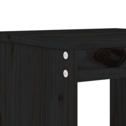 Berkfield 3 Piece Garden Bar Set Black Solid Wood Pine - thumbnail 5