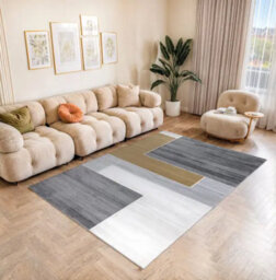 Stratus Interiors Hartley Large Living Room Neutral Rug 200 X 290 Cm - Grey / Mustard / Cream / Light Grey - Large - thumbnail 6