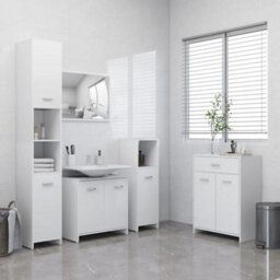 Berkfield Bathroom Cabinet White 60X33X80 Cm Engineered Wood - thumbnail 8