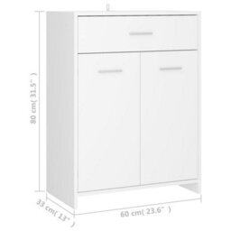 Berkfield Bathroom Cabinet White 60X33X80 Cm Engineered Wood - thumbnail 9