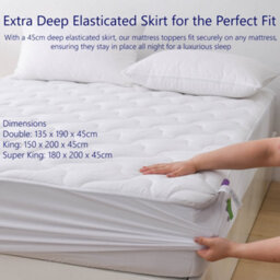 Glamhaus Anti Allergy Mattress Topper With Extra Deep Fitted Skirt - thumbnail 6
