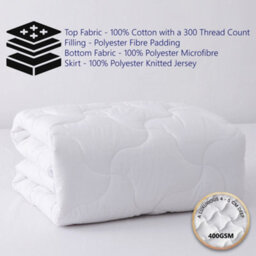 Glamhaus Anti Allergy Mattress Topper With Extra Deep Fitted Skirt - thumbnail 3