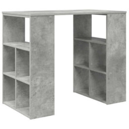 Berkfield Corner Desk Concrete Grey Particle Board Medium Storage - thumbnail 2