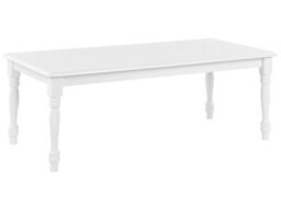 Beliani Coffee Table White Turned Legs Vintage Chic 120X60 Cm - thumbnail 2