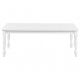 Beliani Coffee Table White Turned Legs Vintage Chic 120X60 Cm - thumbnail 3