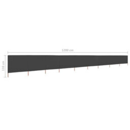 Berkfield 9-Panel Wind Screen Fabric 1200X80 Cm Anthracite - thumbnail 6