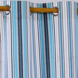 Homescapes New England Stripes Ready Made Blue Curtain Pair, 117 X 137 Cm Drop - thumbnail 3