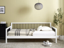 Beliani Daybed Wood Tricot 90 X 200 Cm (Eu Single) White - thumbnail 2