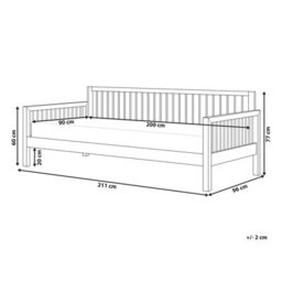 Beliani Daybed Wood Tricot 90 X 200 Cm (Eu Single) White - thumbnail 3
