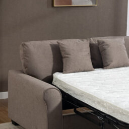Unknown Lewiston 162Cm Wide 3 Seat Mole Brown Fabric Sofabed - thumbnail 7