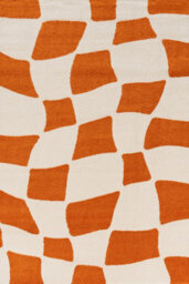 The Rugs Joli Orange And White Chequered Rug Soft Dense Pile Easy To Clean And Pet Friendly For Living Rooms And Bedrooms - thumbnail 2