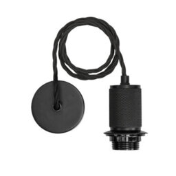 Industville Knurled Glass Globe Pendant Light - 9 Inch, Clear Glass Globe - 9 Inch, Black Pendant - thumbnail 3