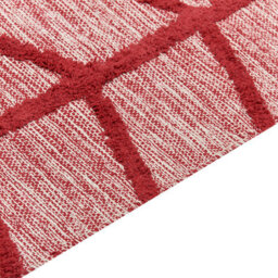 Beliani Rug Sivas Red 140 X 200 Cm Cotton - thumbnail 4