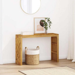 Berkfield Console Table 110X35X75 Cm Solid Wood Teak - thumbnail 4