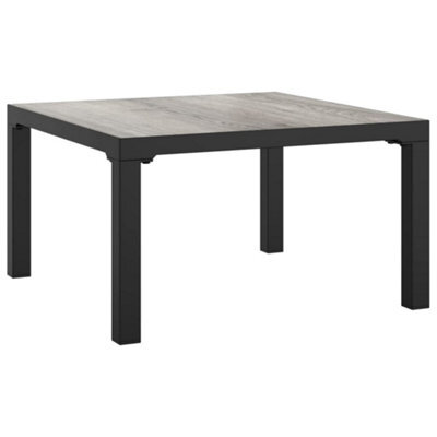 Berkfield Stylish Garden Coffee Table Grey 55X55X31 Cm Dpc And Steel