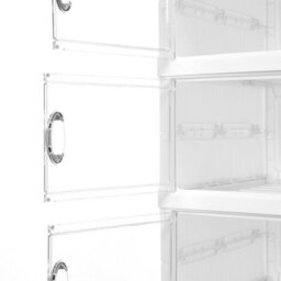 Darphe White Clear 6 Tier Foldable Shoe Organizer With Magnetic Doors - thumbnail 5