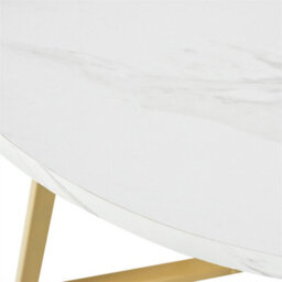 Abrihome 5-Piece Round Dining Set, White Mdf Table With Gold Metal Legs & 4 Black Velvet Chairs, 80Cm Kitchen Table For Compact Spaces - thumbnail 8