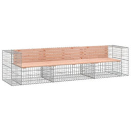 Berkfield Compact Garden Bench Gabion Design 287X71X65.5 Cm Solid Wood Douglas - thumbnail 1
