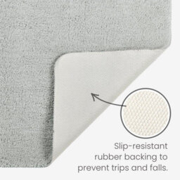 Allure Bath Fashions Deep Pile Microfibre Non Slip Bath Mat Set - Dove Grey - thumbnail 5