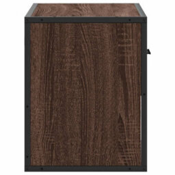 Berkfield Tv Cabinet Brown Oak 60X31X39.5 Cm Engineered Wood And Metal - thumbnail 5