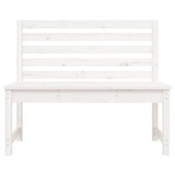 Berkfield Garden Bench White 109 Cm Solid Wood Pine - thumbnail 4