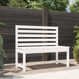 Berkfield Garden Bench White 109 Cm Solid Wood Pine - thumbnail 1