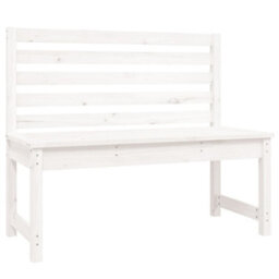 Berkfield Garden Bench White 109 Cm Solid Wood Pine - thumbnail 2