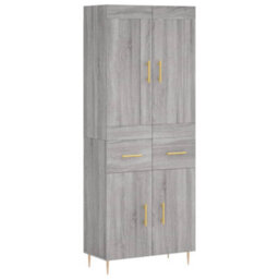 Berkfield Highboard Grey Sonoma 69.5X34X180 Cm Engineered Wood - thumbnail 2