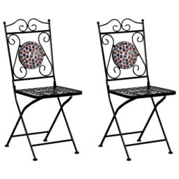 Beliani Set Of 2 Garden Chairs Carpino Metal Black - thumbnail 4