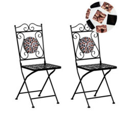 Beliani Set Of 2 Garden Chairs Carpino Metal Black - thumbnail 1