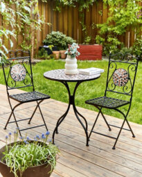 Beliani Set Of 2 Garden Chairs Carpino Metal Black - thumbnail 2