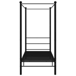 Vidaxl Canopy Bed Frame Without Mattress Black Metal 100X200 Cm - thumbnail 4