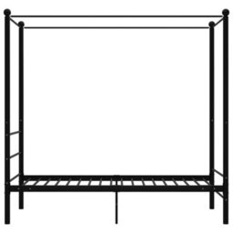 Vidaxl Canopy Bed Frame Without Mattress Black Metal 100X200 Cm - thumbnail 3