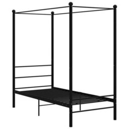 Vidaxl Canopy Bed Frame Without Mattress Black Metal 100X200 Cm - thumbnail 2