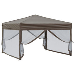 Walplus Folding Party Tent Garden Gazebo Canopy With Sidewalls Taupe 3X3 M - thumbnail 3