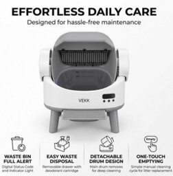 B2C Automatic Self Cleaning Cat Litter Box Open Top Wifi App 80L Litter Tray White 12 Bag Rolls For Litter Box (20 Liners Per Roll) - thumbnail 5