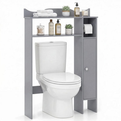 Over The Toilet Storage Cabinet With Toilet Paper Holder Bathroom Space Saver - image 1