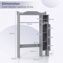 Over The Toilet Storage Cabinet With Toilet Paper Holder Bathroom Space Saver - thumbnail 2