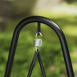 Outsunny Rattan Swing Chair With Stand And Seat Cushion, Dark Grey - thumbnail 8
