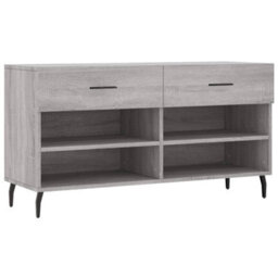 Berkfield Shoe Bench Grey Sonoma 102X35X55 Cm Engineered Wood - thumbnail 2