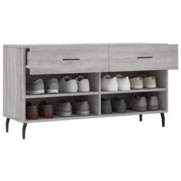 Berkfield Shoe Bench Grey Sonoma 102X35X55 Cm Engineered Wood - thumbnail 4
