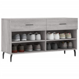Berkfield Shoe Bench Grey Sonoma 102X35X55 Cm Engineered Wood - thumbnail 3